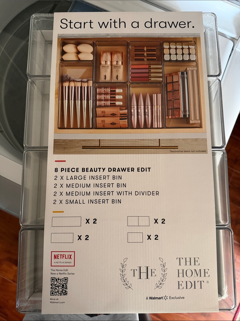The Home Edit Clear 8-Piece Beauty Drawer Organizer - Clear Inserts